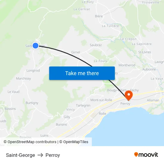 Saint-George to Perroy map