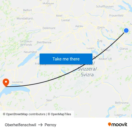 Oberhelfenschwil to Perroy map