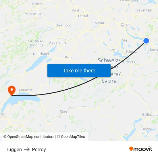 Tuggen to Perroy map