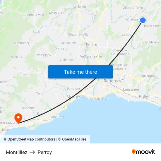 Montilliez to Perroy map