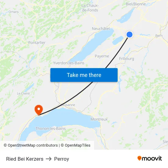 Ried Bei Kerzers to Perroy map