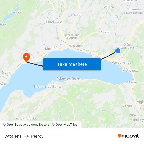 Attalens to Perroy map