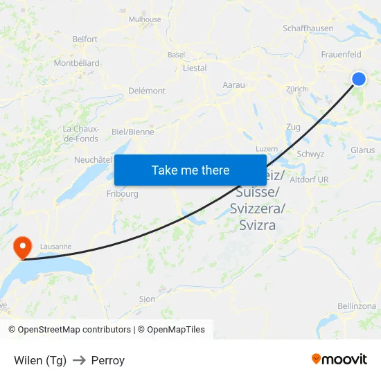 Wilen (Tg) to Perroy map