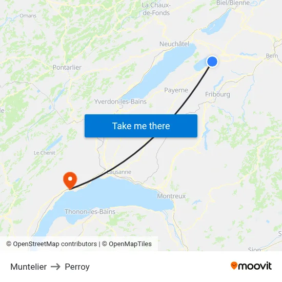 Muntelier to Perroy map