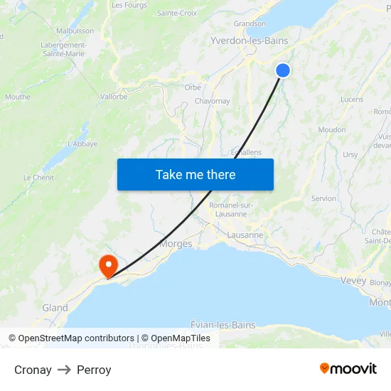 Cronay to Perroy map