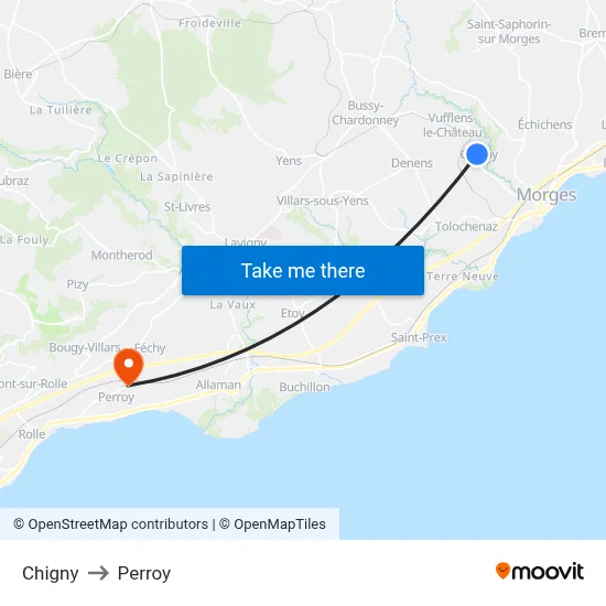 Chigny to Perroy map