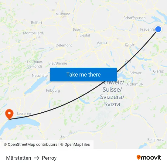 Märstetten to Perroy map