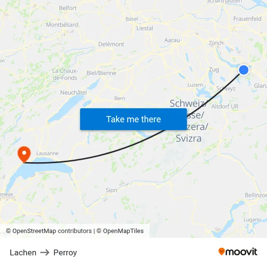 Lachen to Perroy map