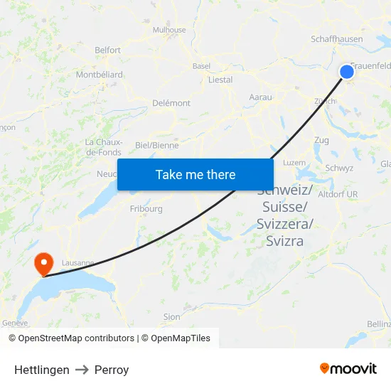 Hettlingen to Perroy map
