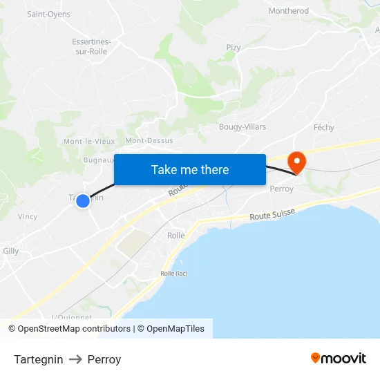 Tartegnin to Perroy map