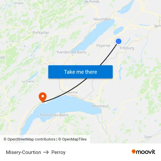 Misery-Courtion to Perroy map