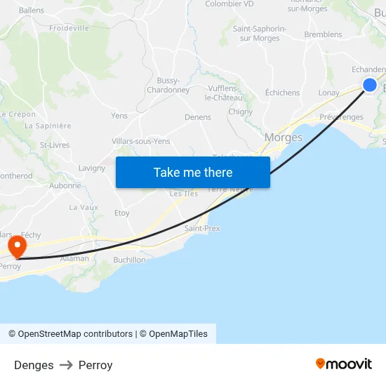 Denges to Perroy map