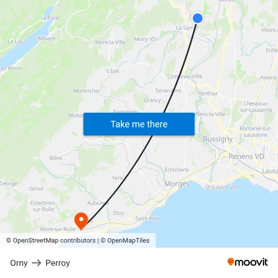Orny to Perroy map
