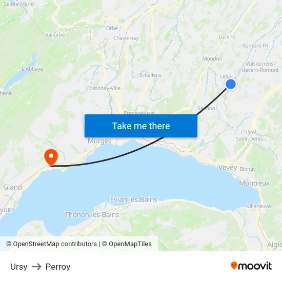 Ursy to Perroy map