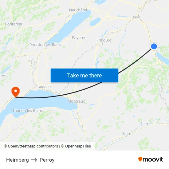 Heimberg to Perroy map