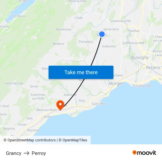 Grancy to Perroy map