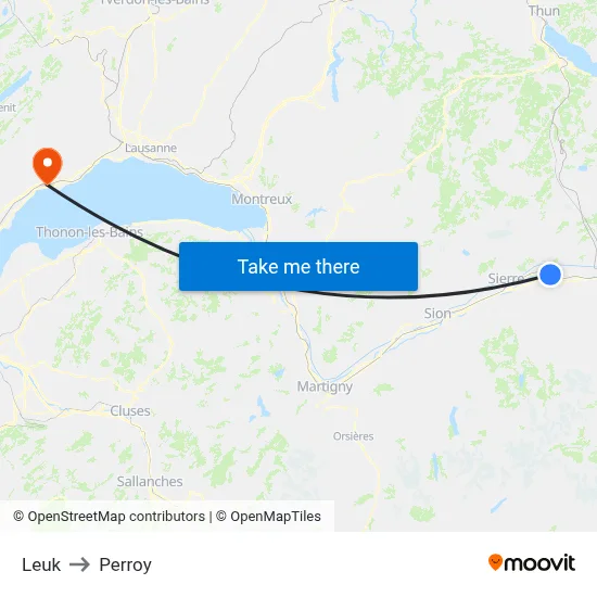 Leuk to Perroy map