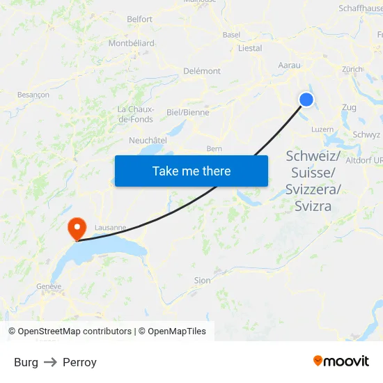 Burg to Perroy map