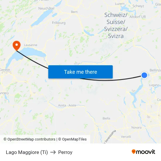 Lago Maggiore (Ti) to Perroy map