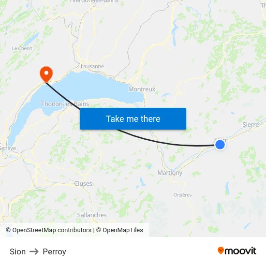Sion to Perroy map
