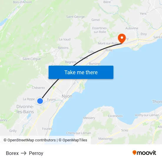 Borex to Perroy map