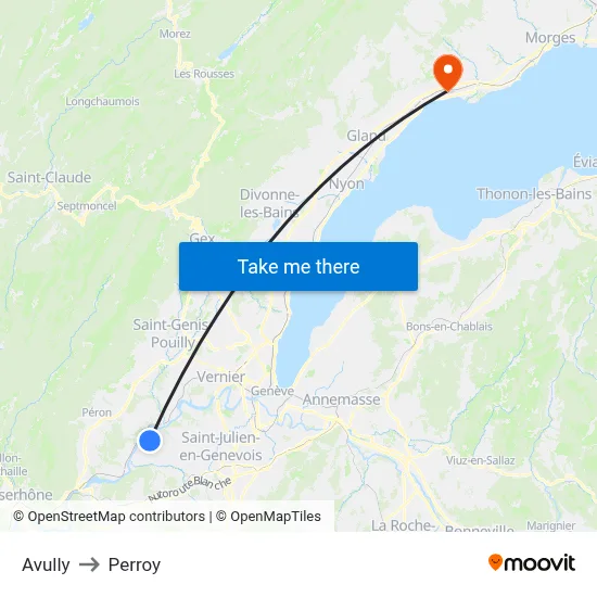 Avully to Perroy map