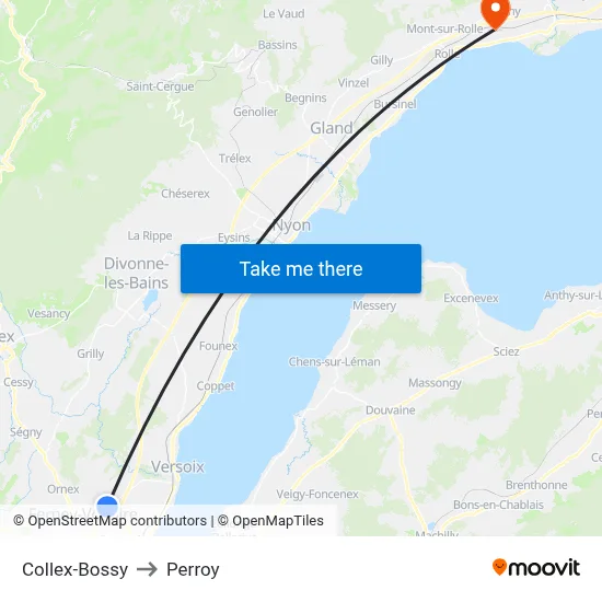 Collex-Bossy to Perroy map