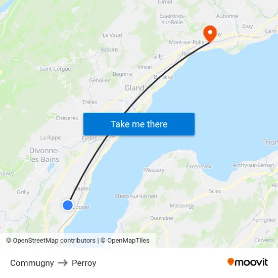 Commugny to Perroy map