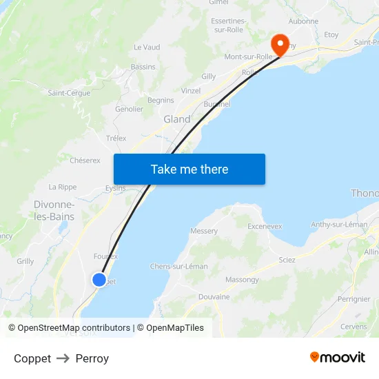 Coppet to Perroy map