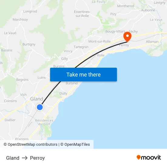 Gland to Perroy map
