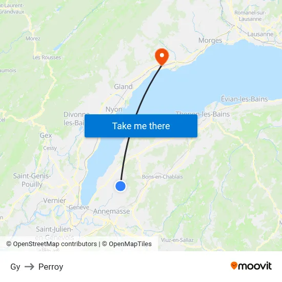 Gy to Perroy map