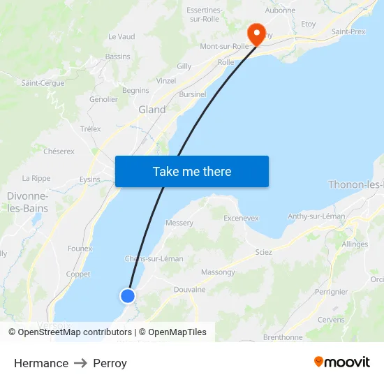 Hermance to Perroy map