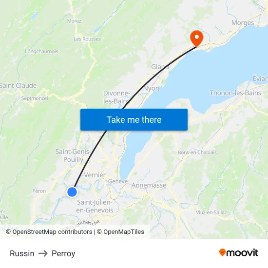 Russin to Perroy map