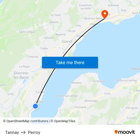 Tannay to Perroy map