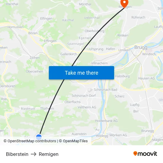 Biberstein to Remigen map