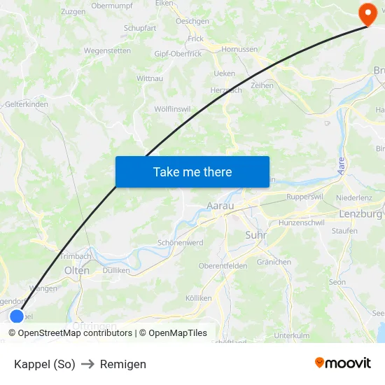Kappel (So) to Remigen map