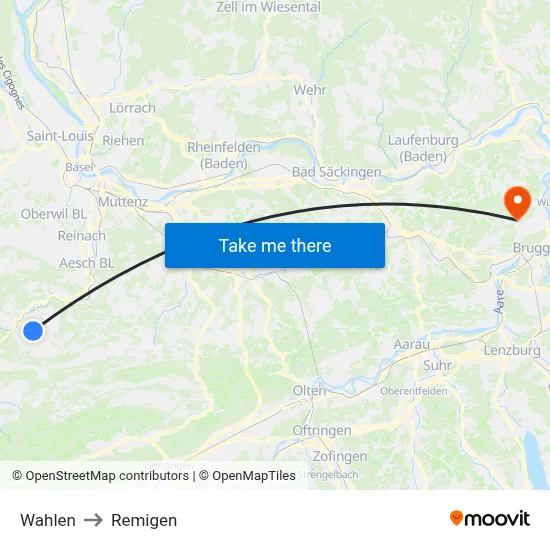 Wahlen to Remigen map