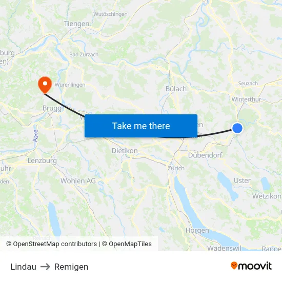 Lindau to Remigen map