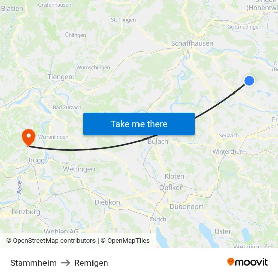 Stammheim to Remigen map