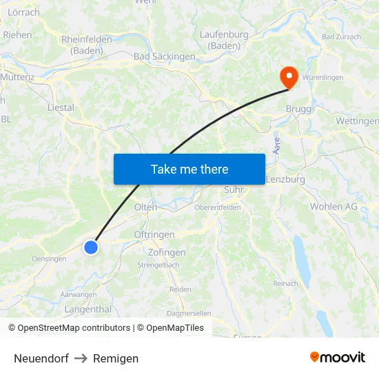 Neuendorf to Remigen map