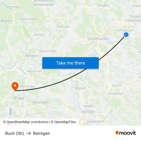 Buch (Sh) to Remigen map