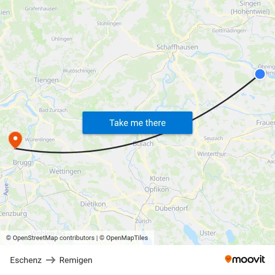 Eschenz to Remigen map