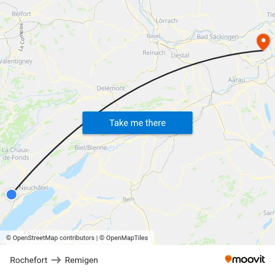 Rochefort to Remigen map