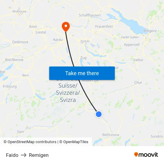 Faido to Remigen map
