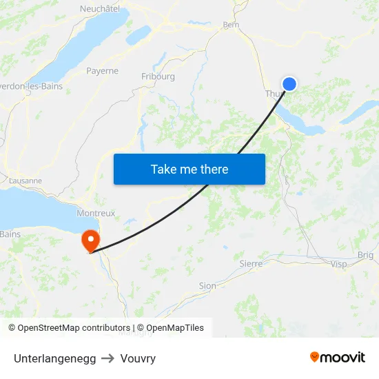 Unterlangenegg to Vouvry map