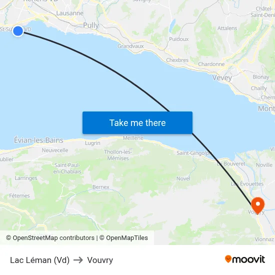 Lac Léman (Vd) to Vouvry map