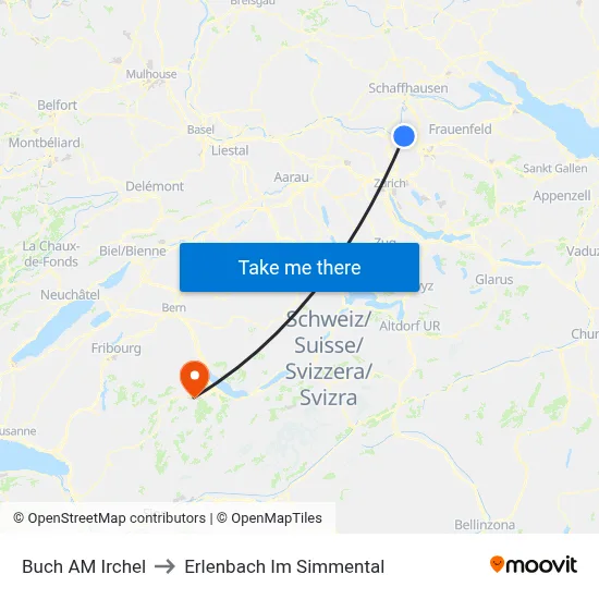 Buch AM Irchel to Erlenbach Im Simmental map