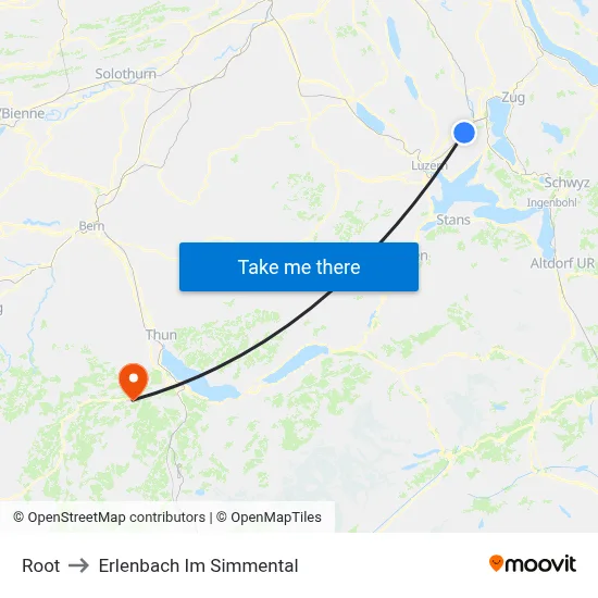 Root to Erlenbach Im Simmental map