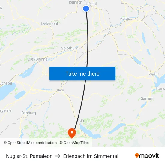 Nuglar-St. Pantaleon to Erlenbach Im Simmental map