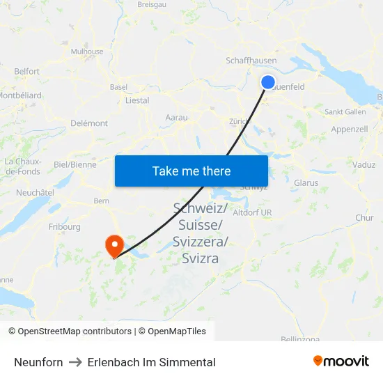 Neunforn to Erlenbach Im Simmental map